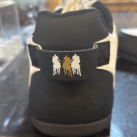 Fashion Sneakers LowTop Lace Up Size 7 BF 8 JNIPIGNWBF8 B&W Gold Trim Designer - Picture 4 of 16